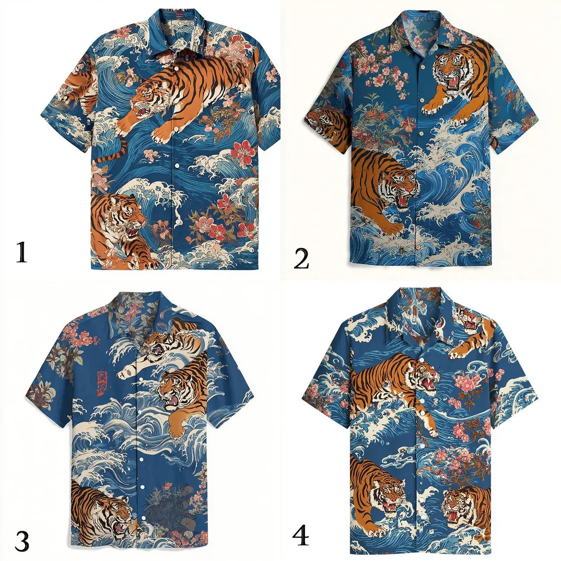 Teruhiko Shigaki Inspired Tiger Hawaiian Shirt, Family Trip Shirt, Vacation Hawaiian Shirt