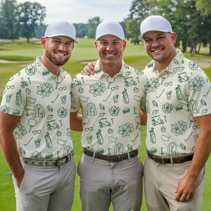 Golf Green Pattern Masters Inspired Golf Polo Shirt, Father's Day Gifts