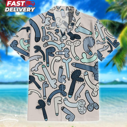 Rooster Sketch Hawaiian Shirt: Men's Aloha Button Down, Short Sleeve