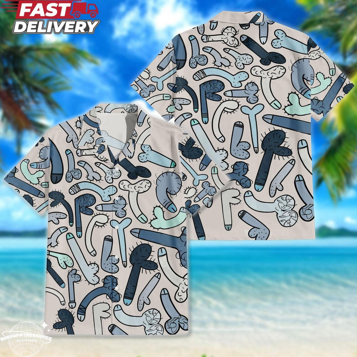 Rooster Sketch Hawaiian Shirt: Men's Aloha Button Down, Short Sleeve