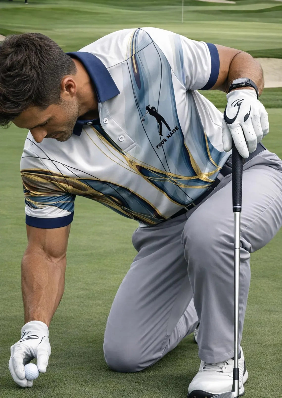 Custom Name Golf Polo Shirt for Men, Personalized Golfer Shirt