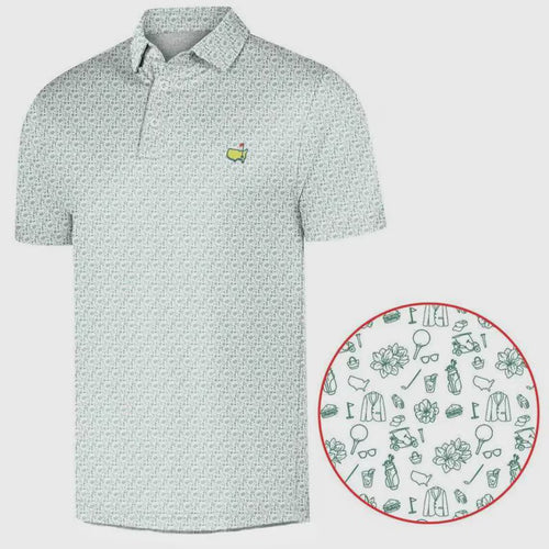Golf Polo Shirt Masters Inspired, Augusta Green Pattern Polo, Men Golf Outfit Shirt