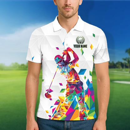 Rainbow Swing Golf Polo Shirt, Custom Team Name 3D Polo Shirt