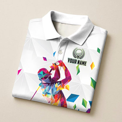 Rainbow Swing Golf Polo Shirt, Custom Team Name 3D Polo Shirt