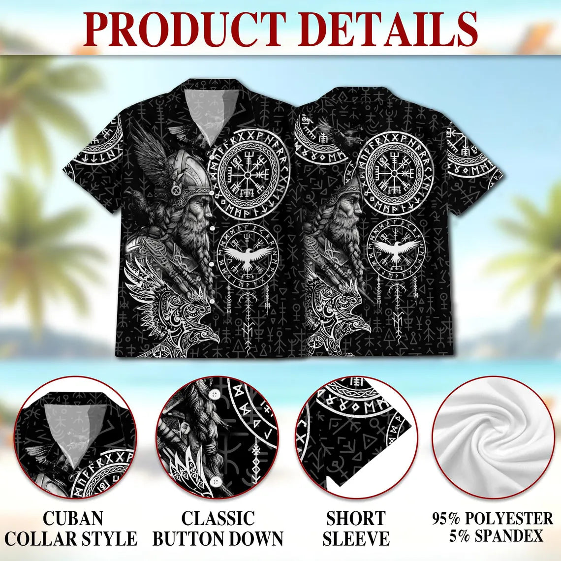 Viking Hawaiian Shirt, Norse Mythology Aloha Shirt, Odin Warrior Shirt