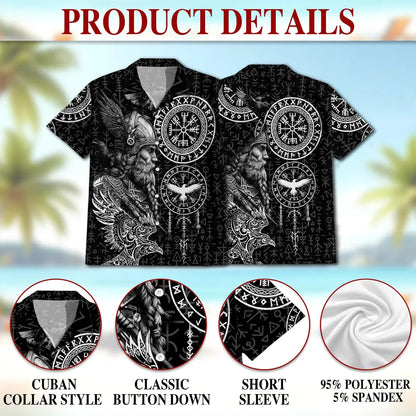 Viking Hawaiian Shirt, Norse Mythology Aloha Shirt, Odin Warrior Shirt