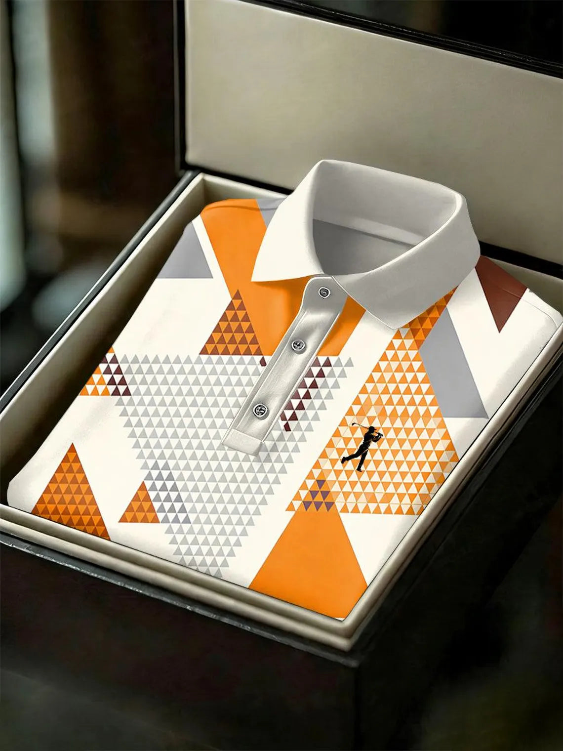 Custom Golf Polo Shirt, Personalized Geometric Golf Shirt For Men, Golf Gift For Him