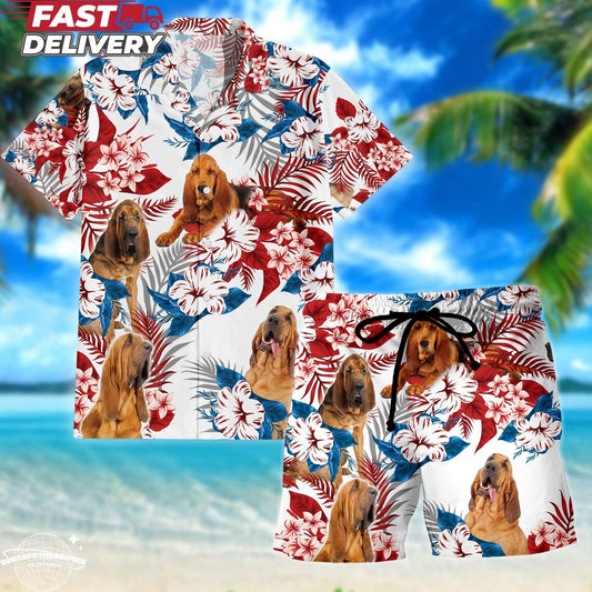 Personalized Dog Photo Hawaiian Shirt American Flag Aloha Shirt
