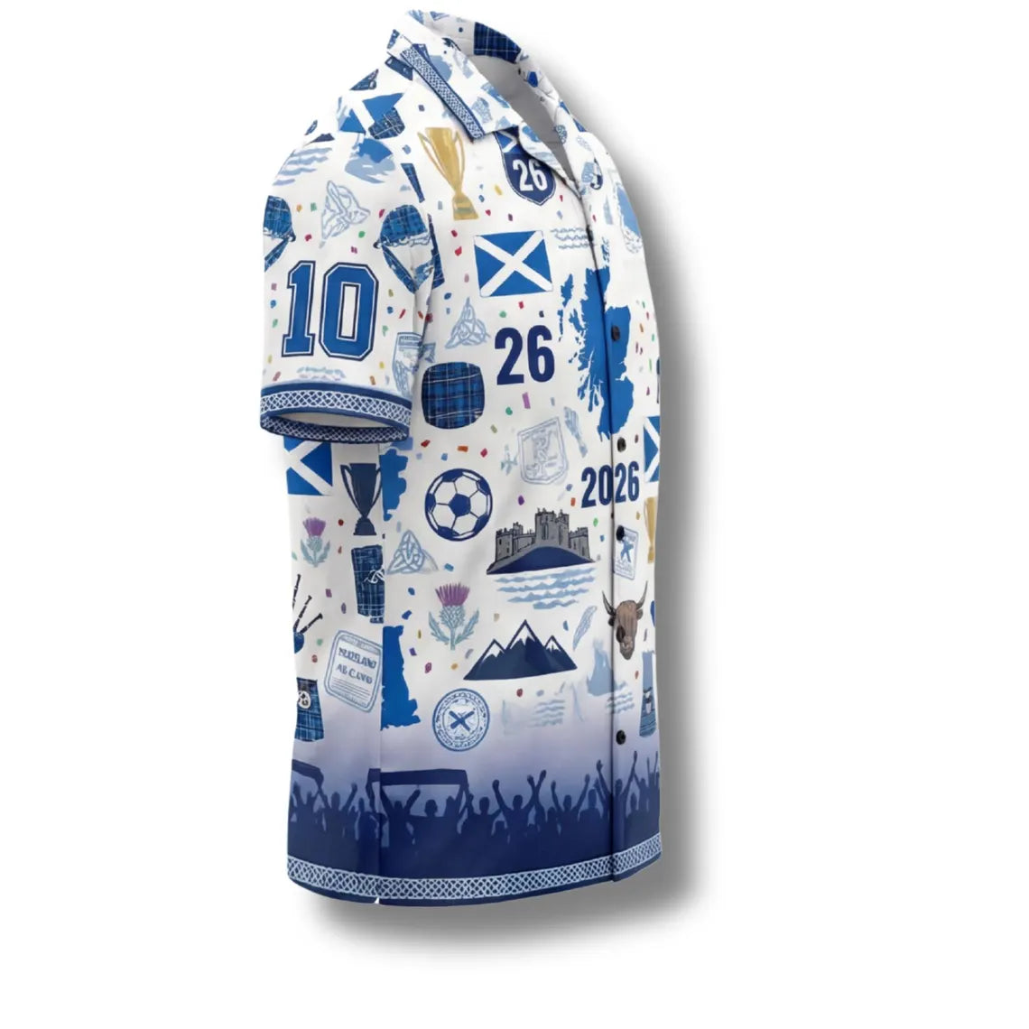 Scotland Hawaiian Shirt 2026 Soccer Fan Gift, Personalized Tropical Button Up Shirt