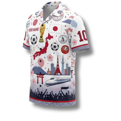Japan Hawaiian Shirt 2026 Soccer Fan Gift, Personalized Tropical Button Up Shirt