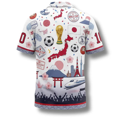 Japan Hawaiian Shirt 2026 Soccer Fan Gift, Personalized Tropical Button Up Shirt