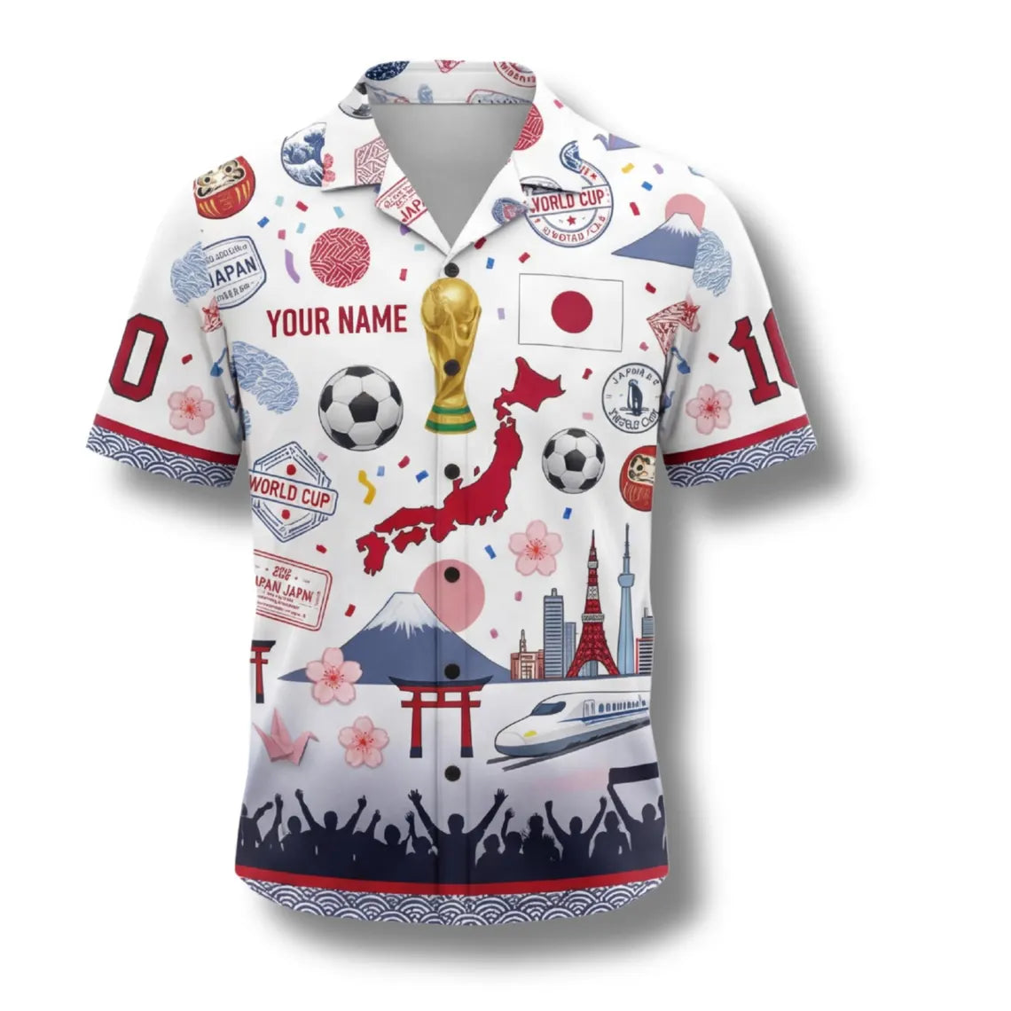 Japan Hawaiian Shirt 2026 Soccer Fan Gift, Personalized Tropical Button Up Shirt