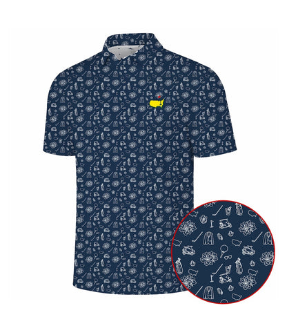 Golf Polo Shirt Masters Inspired, Augusta Green Pattern Polo, Men Golf Outfit Shirt