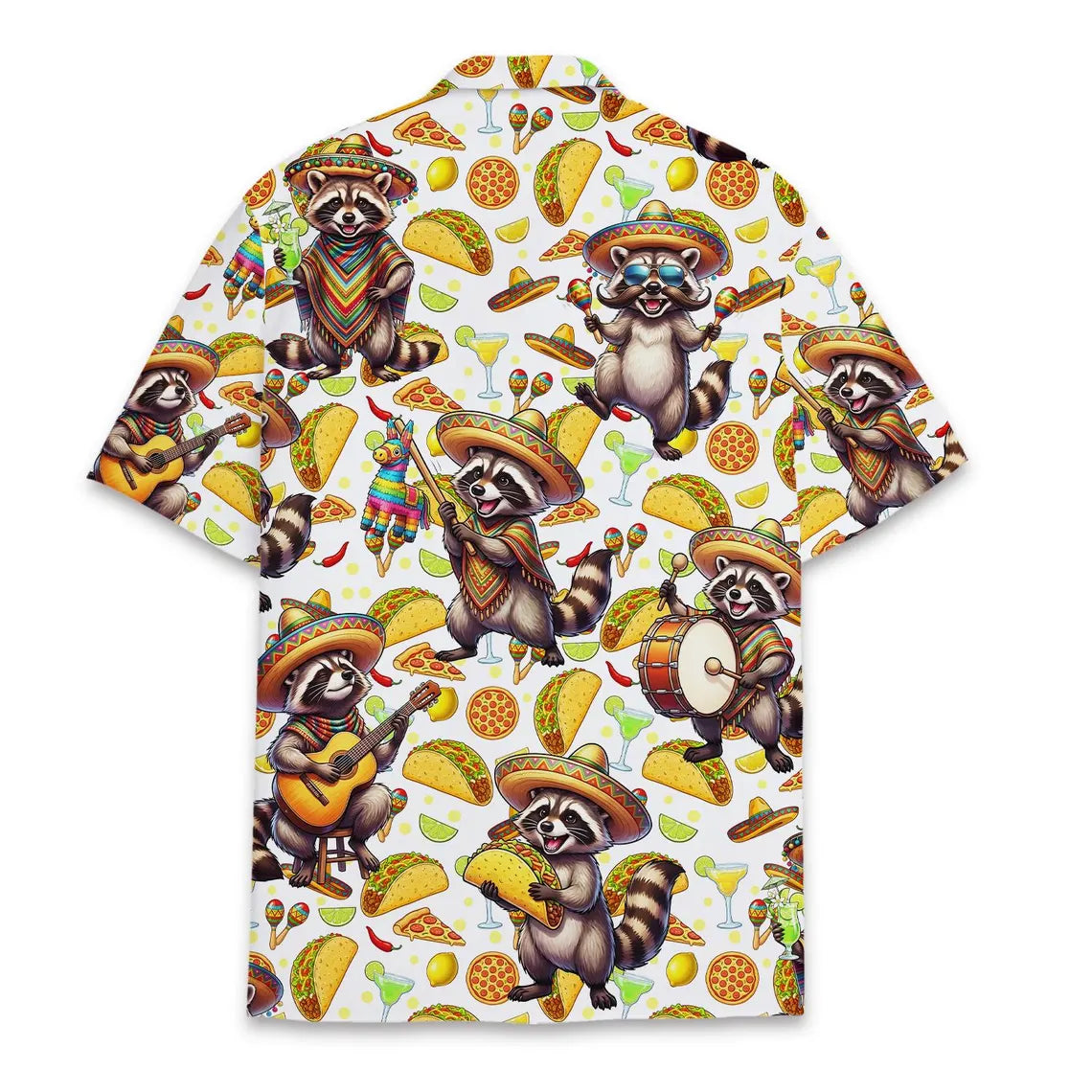 Raccoon Fiesta Hawaiian Shirt, Funny Taco Aloha Shirt for Men Women Youth, Mexican Party Summer Vacation Outfit