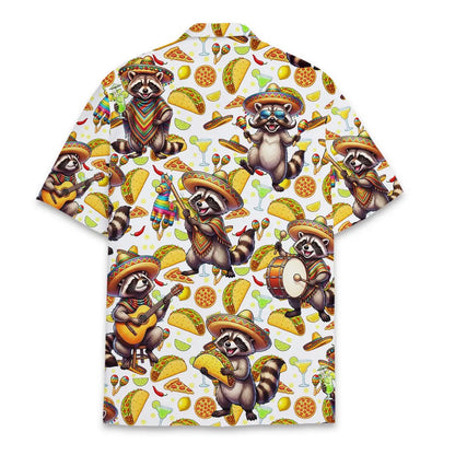 Raccoon Fiesta Hawaiian Shirt, Funny Taco Aloha Shirt for Men Women Youth, Mexican Party Summer Vacation Outfit