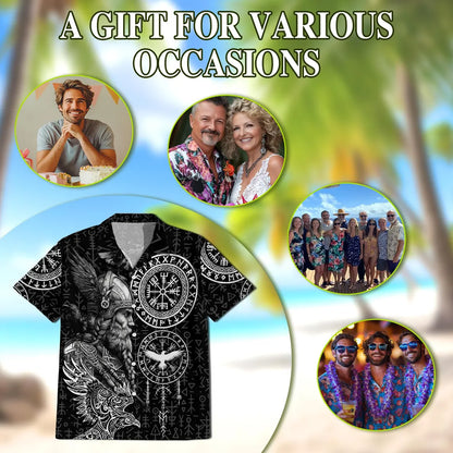 Viking Hawaiian Shirt, Norse Mythology Aloha Shirt, Odin Warrior Shirt