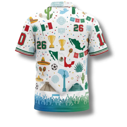 Custom Mexico Soccer Hawaiian Shirt, Personalized Summer Beach Wear