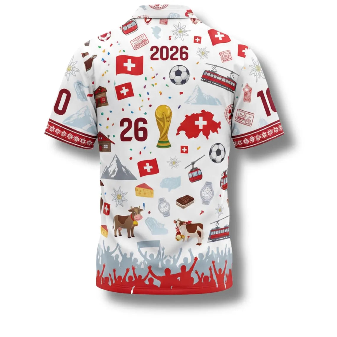 Switzerland Hawaiian Shirt 2026 Soccer Fan Gift, Personalized Tropical Button Up Shirt