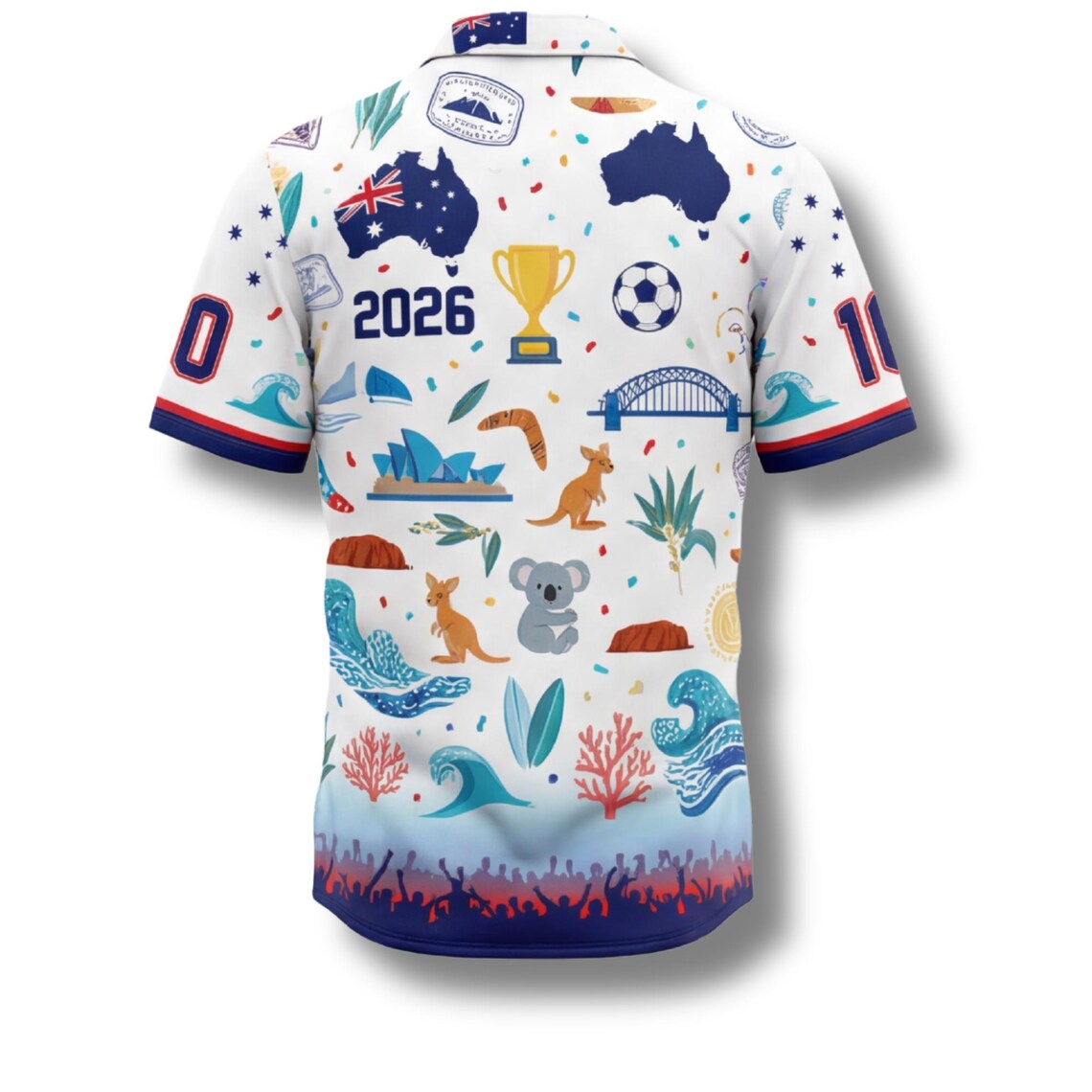 Australia Hawaiian Shirt 2026 Soccer Fan Gift, Personalized Tropical Button Up Shirt