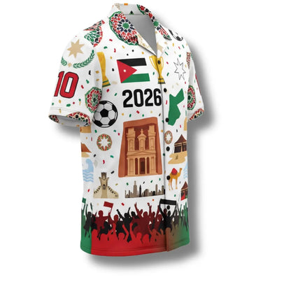 Jordan Hawaiian Shirt 2026 Soccer Fan Gift, Personalized Tropical Button Up Shirt