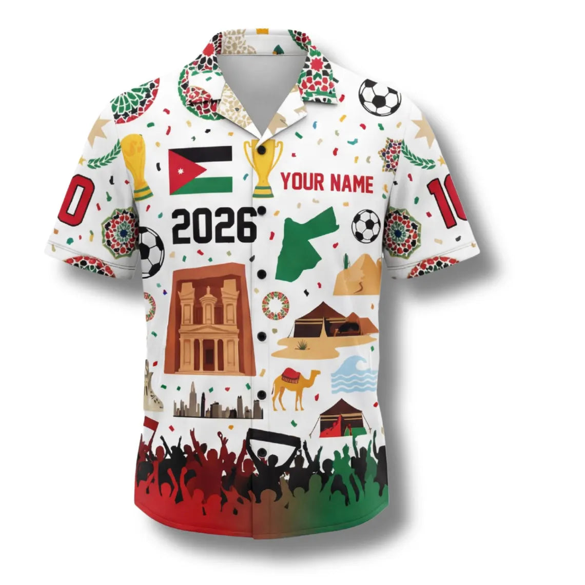Jordan Hawaiian Shirt 2026 Soccer Fan Gift, Personalized Tropical Button Up Shirt