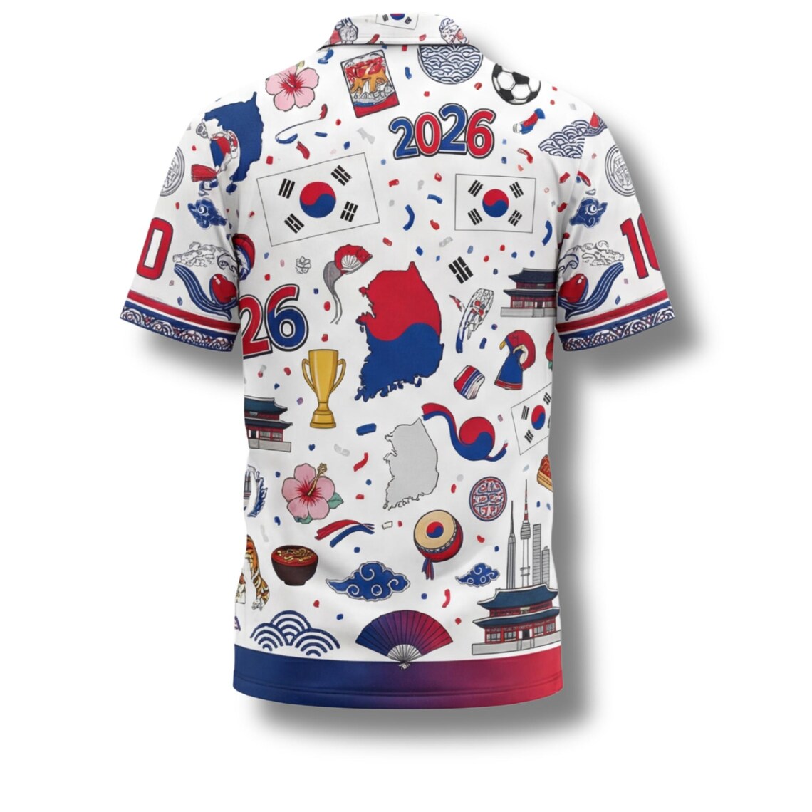 South Korea Hawaiian Shirt 2026 Soccer Fan Gift, Personalized Tropical Button Up Shirt