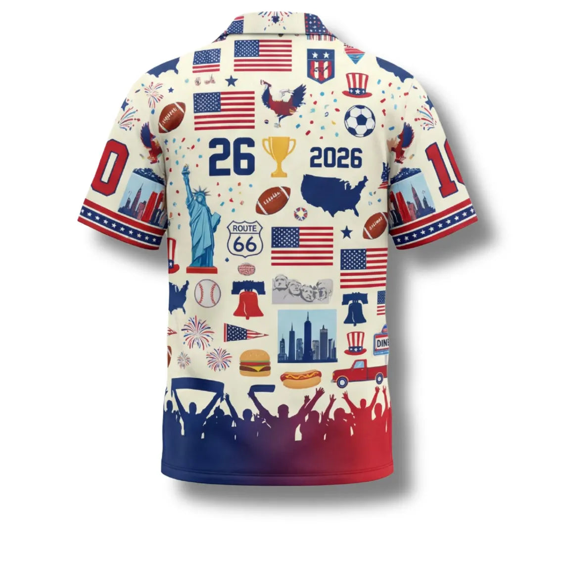 USA Hawaiian Shirt 2026 Soccer Fan Gift, Personalized Patriotic Button Up Tropical Shirt