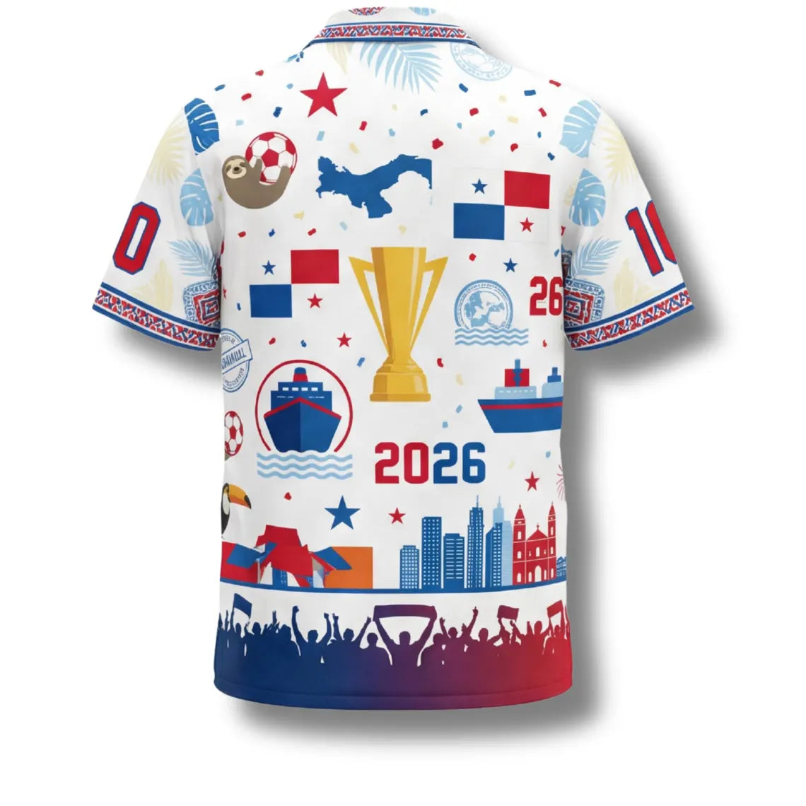 Panama Hawaiian Shirt 2026 Soccer Fan Gift, Personalized Tropical Button Up Shirt