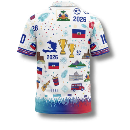 Haiti Hawaiian Shirt 2026 Soccer Fan Gift, Personalized Tropical Button Up Shirt