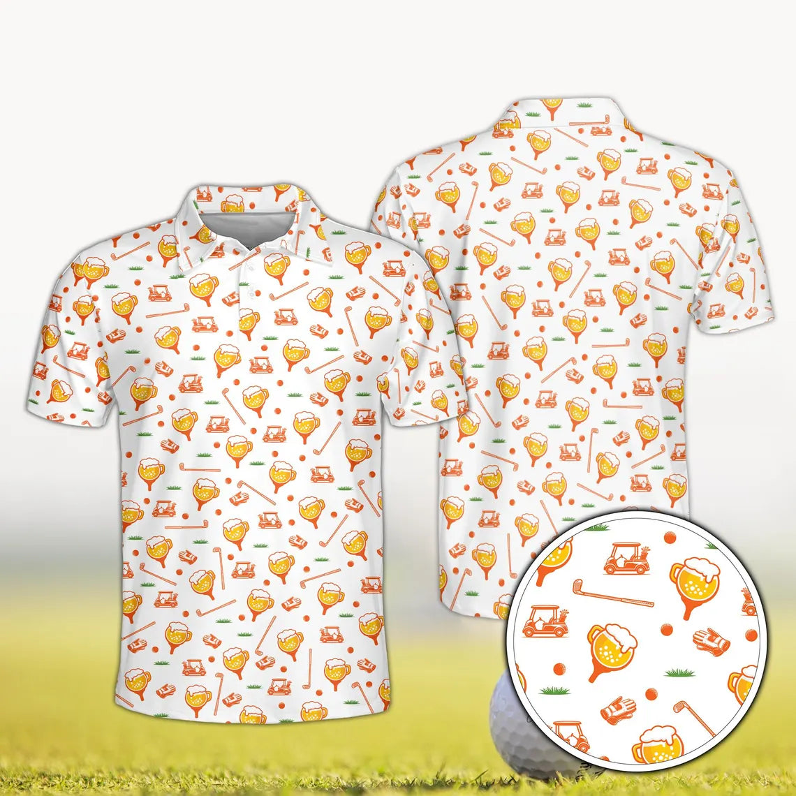 Custom Face Polo Shirt, Personalized Golf Shirt for Men and Women, Funny Beer Golf Shirt with Photo