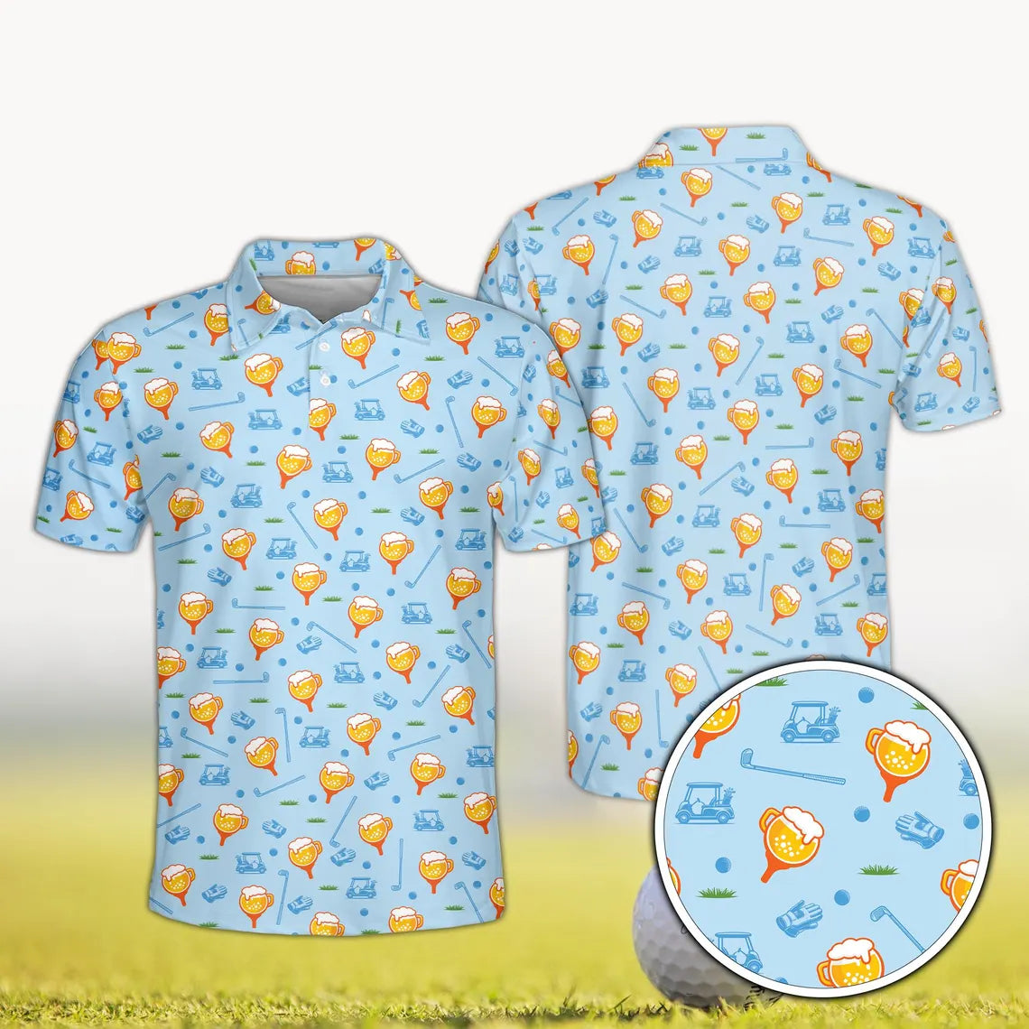 Custom Face Polo Shirt, Personalized Golf Shirt for Men and Women, Funny Beer Golf Shirt with Photo