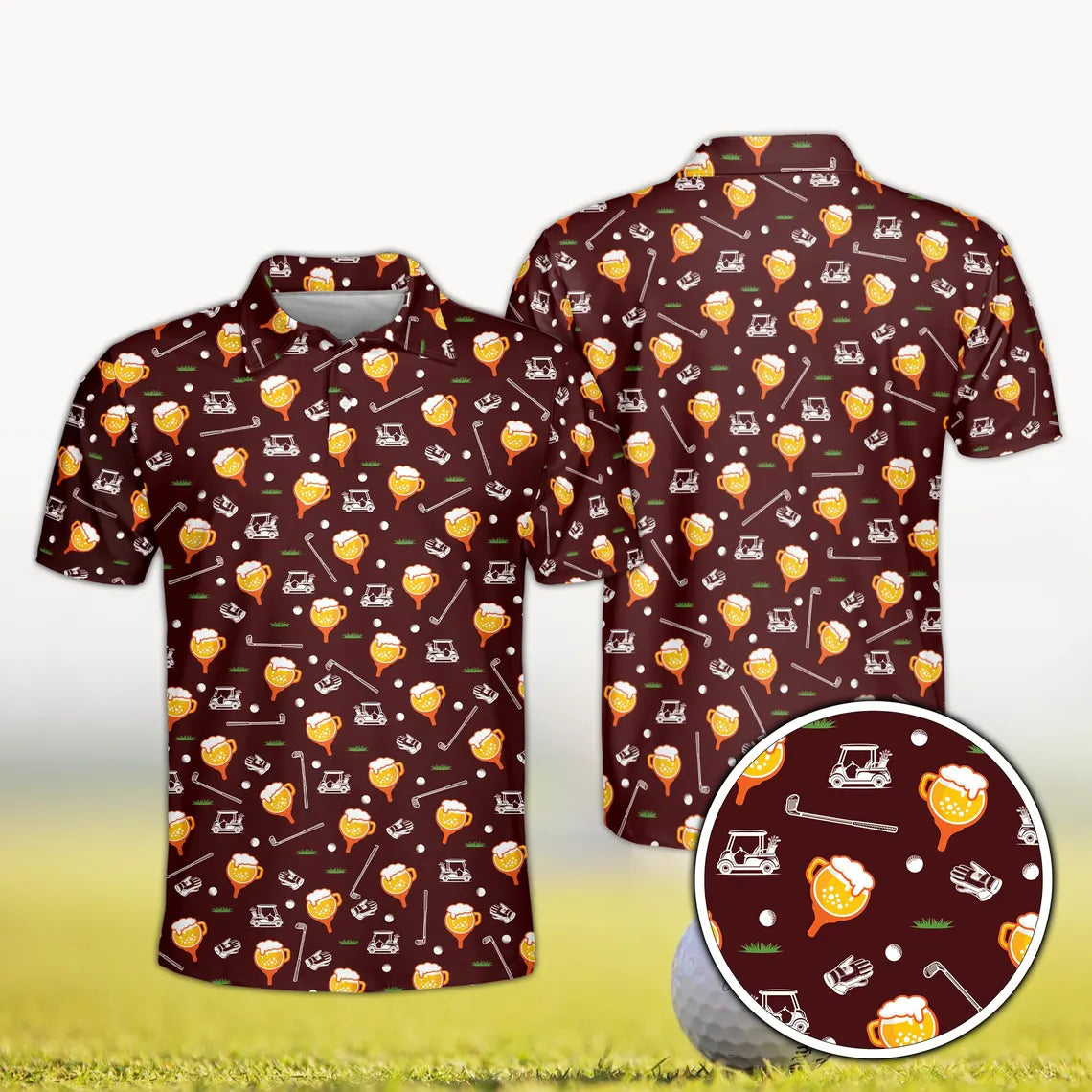 Custom Face Polo Shirt, Personalized Golf Shirt for Men and Women, Funny Beer Golf Shirt with Photo
