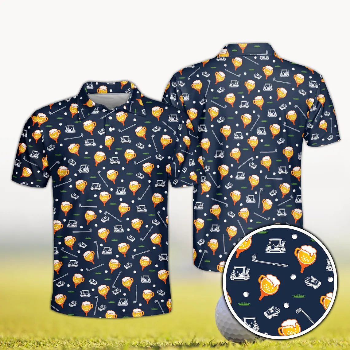 Custom Face Polo Shirt, Personalized Golf Shirt for Men and Women, Funny Beer Golf Shirt with Photo