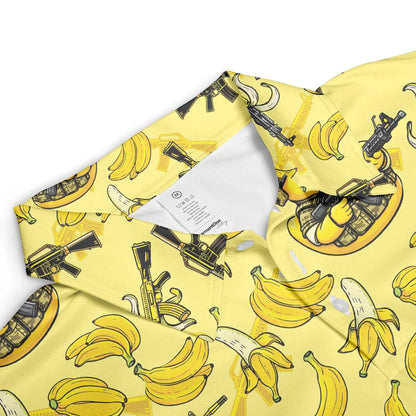 Men's Banana Duck Golf Polo, Vintage Hawaiian Style Shirt