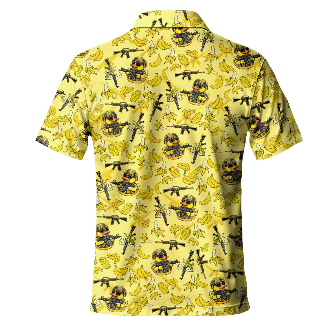 Men's Banana Duck Golf Polo, Vintage Hawaiian Style Shirt