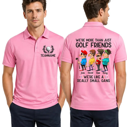 Funny Golf Team Polo Shirt for Men, Golf Friends Shirt Personalized Name