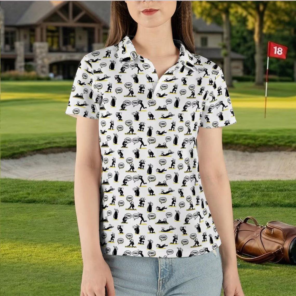Classic Fore Duck Golf Polo Birthday Father Day Gift Funny Golf Shirt Mens Women Apparel