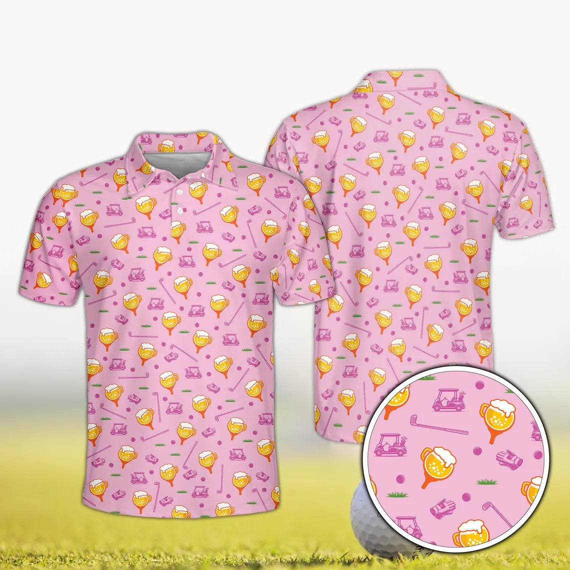 Custom Face Polo Shirt, Personalized Golf Shirt for Men and Women, Funny Beer Golf Shirt with Photo
