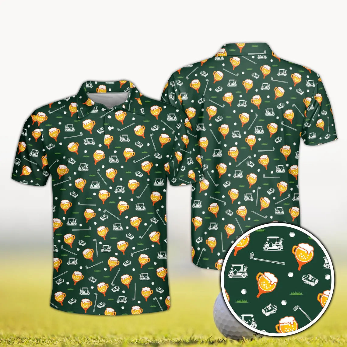 Custom Face Polo Shirt, Personalized Golf Shirt for Men and Women, Funny Beer Golf Shirt with Photo