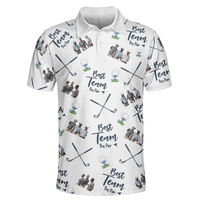 Personalized Photo Golf Polo Shirt for Dad, Best Team By Par Polo, Father's Day Gift for Golfer