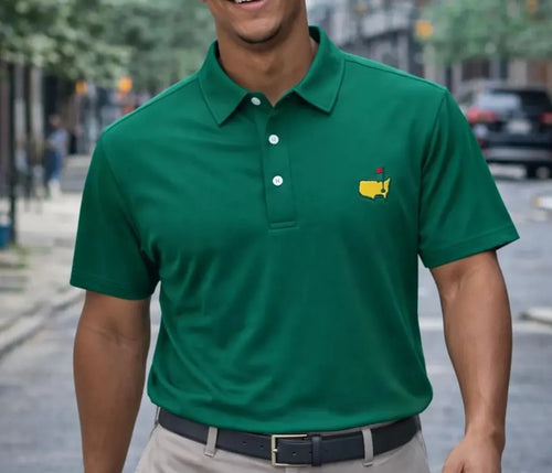 Masters Golf Polo Shirt: Green Performance Sportswear (Fathers Day Gift)