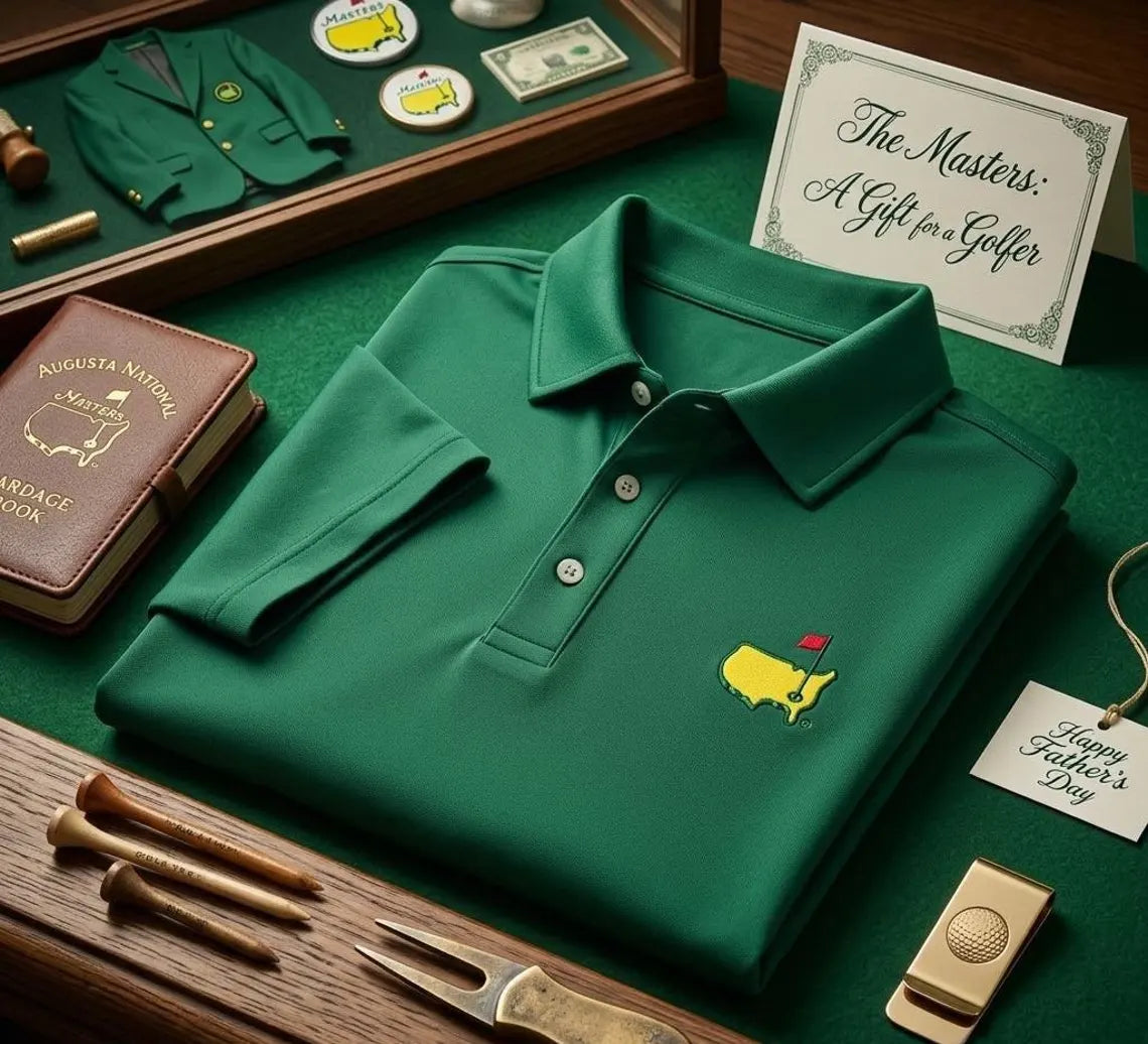 Masters Golf Polo Shirt: Green Performance Sportswear (Fathers Day Gift)