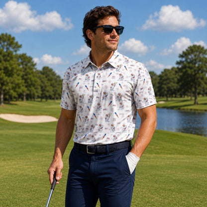 Patriotic Eagle Golf Polo Shirt, USA 250 Independence Day Polo