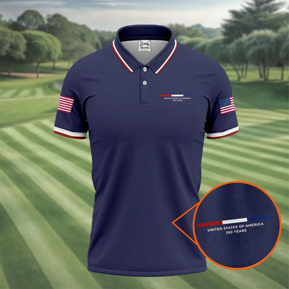 United States Of America 250 Years Navy Golf Shirt