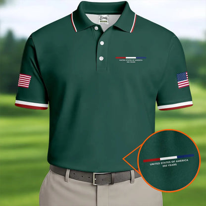 United States Of America 250 Years Navy Golf Shirt