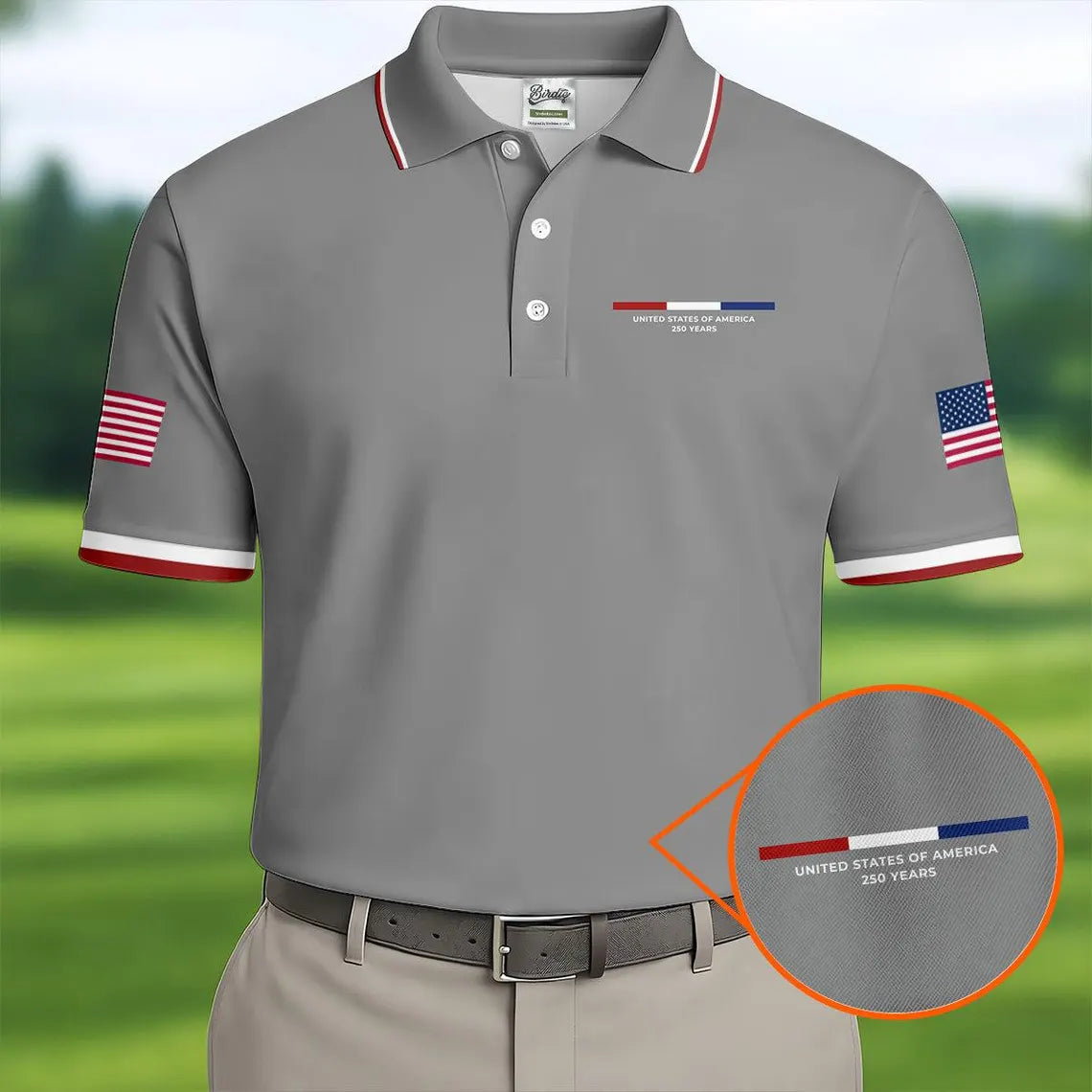 United States Of America 250 Years Navy Golf Shirt