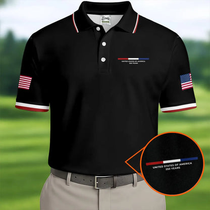 United States Of America 250 Years Navy Golf Shirt