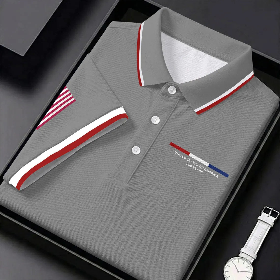 United States Of America 250 Years Navy Golf Shirt