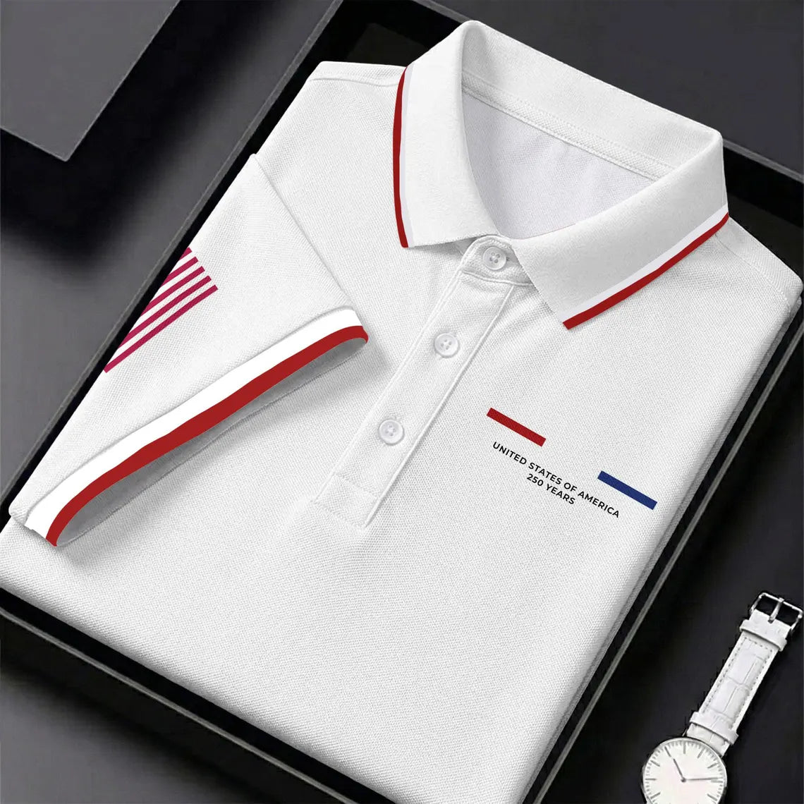 United States Of America 250 Years Navy Golf Shirt