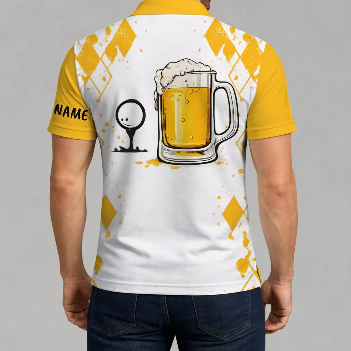 Funny Beer Golf Polo Shirt, Personalized Golf Beer Shirt, Custom Golfer Polo